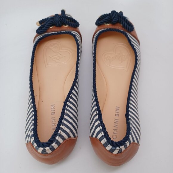Gianni Bini Shoes Nautical Stripe Slip On Sawyer Casual Ballet Style Flats Sz 9 - Picture 13 of 16